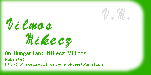 vilmos mikecz business card